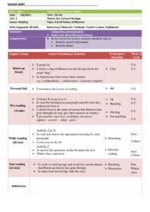 1st Bac - Lesson plan-Reading comprehension - Teachingutopians