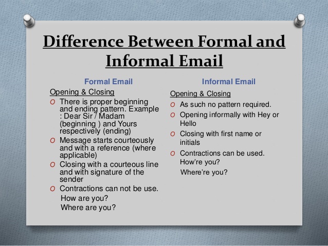 formal vs informal email writing