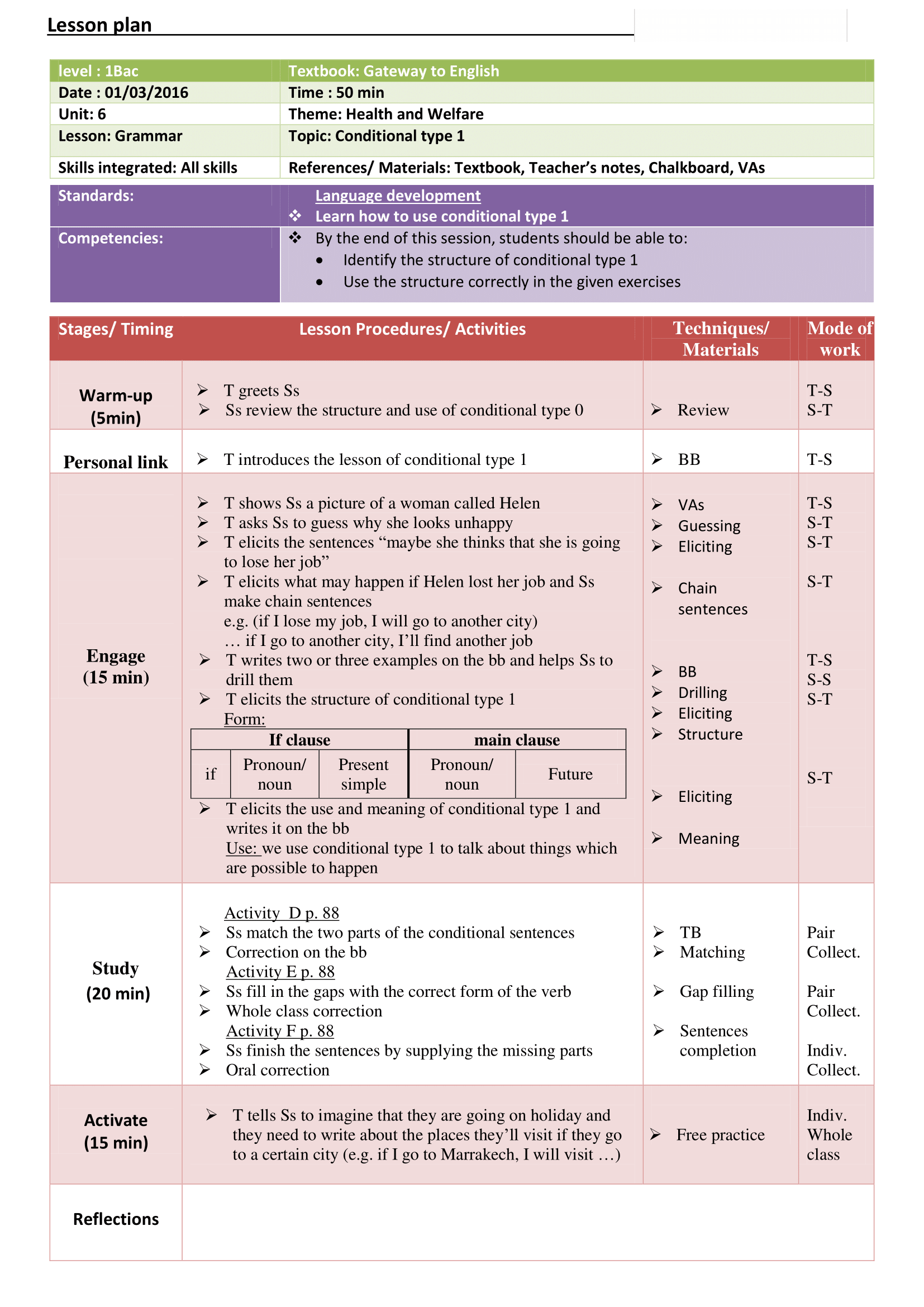 Lesson plan-Grammar-Conditional 1 - Teachingutopians