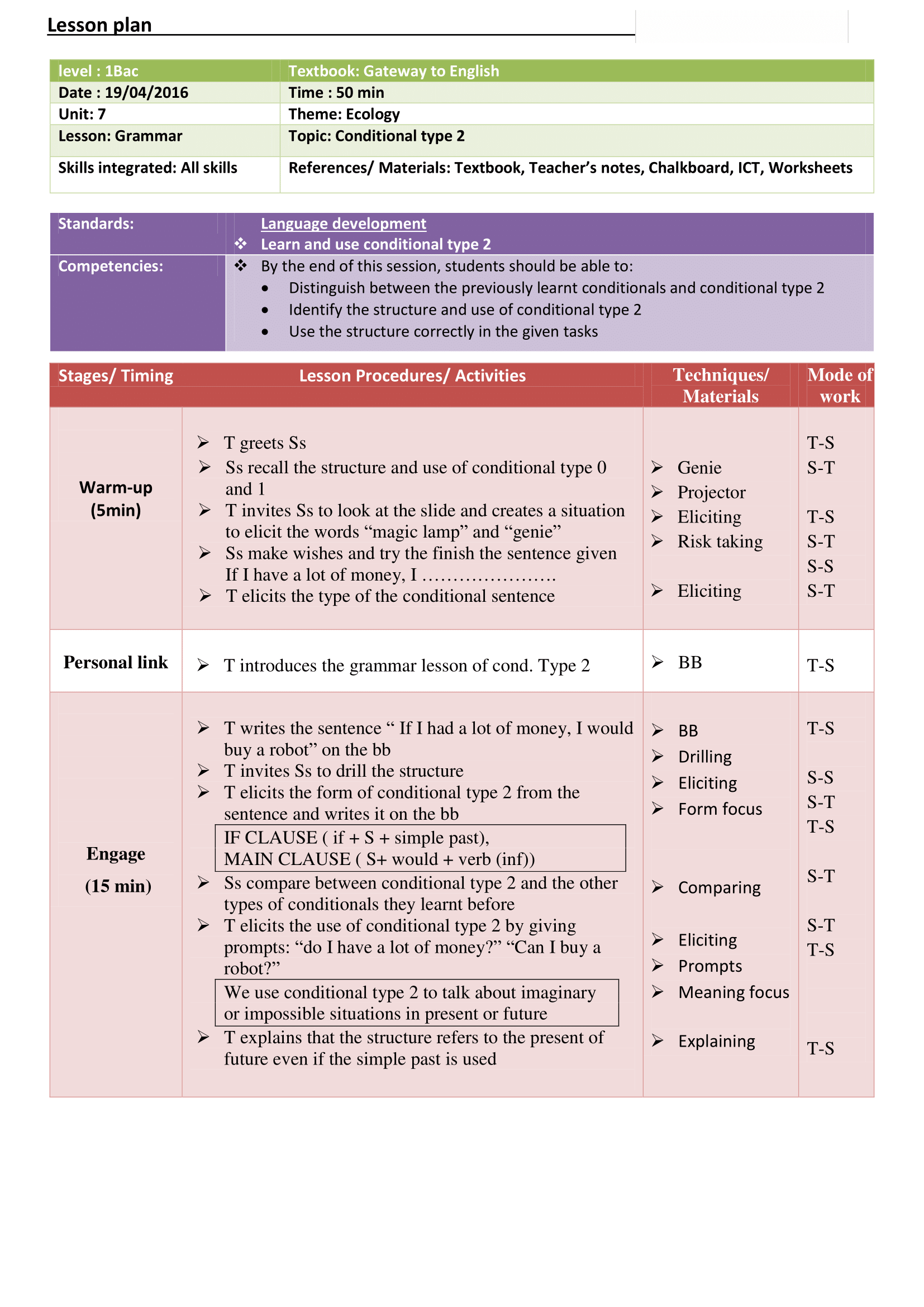 Lesson plan-Grammar-Conditional 2 - Teachingutopians